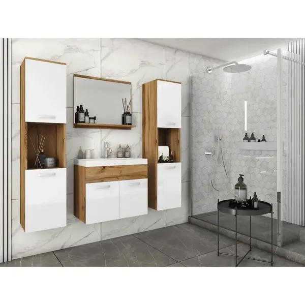 P & B KOUPELNA dub wotan, vysoce lesklá bílá