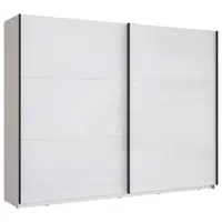 home24 SKŘÍŇ S POSOUVACÍMI DVEŘMI, bílá, vysoce lesklá bílá, 269,9/209,7/61,2 cm