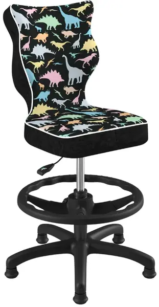 ENTELO Dětská židle Petit Black 3 HC+F s opěrným kruhem, dinosauři Storia 30