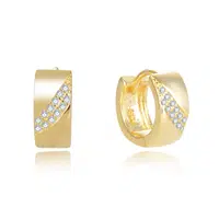 Beneto Půvabné pozlacené kruhové náušnice AGUC2674-GOLD