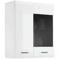 Hom`in ZÁVĚSNÁ VITRÍNA, antracitová, bílá, 90/102/35 cm