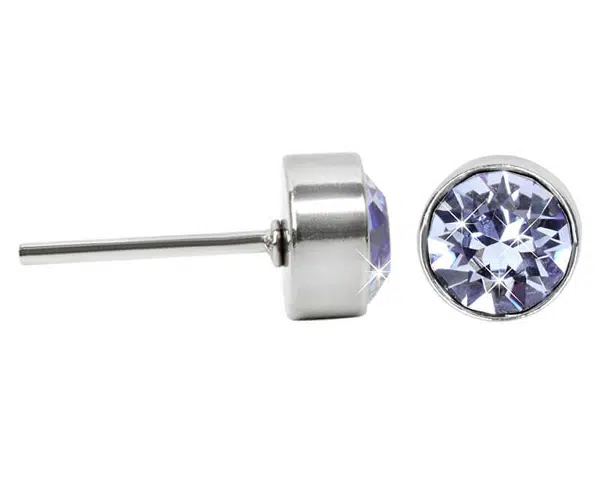 Levien Ocelové náušnice Chaton Light Sapphire