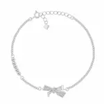 Brilio Silver Slušivý stříbrný náramek Mašlička se zirkony BRC163W