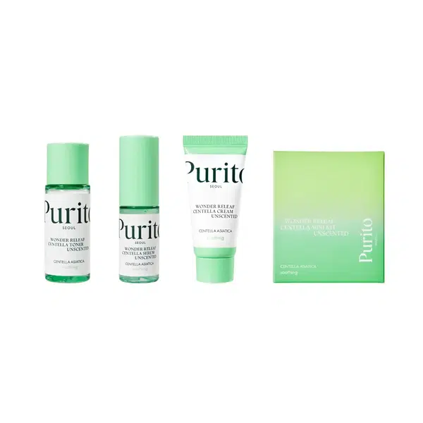 PURITO Dárková sada neparfemované pleťové péče Wonder Releaf Centella Unscented Mini Kit