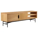 home24 NÍZKÁ KOMODA, dub, černá, barvy dubu, 160/50/40 cm