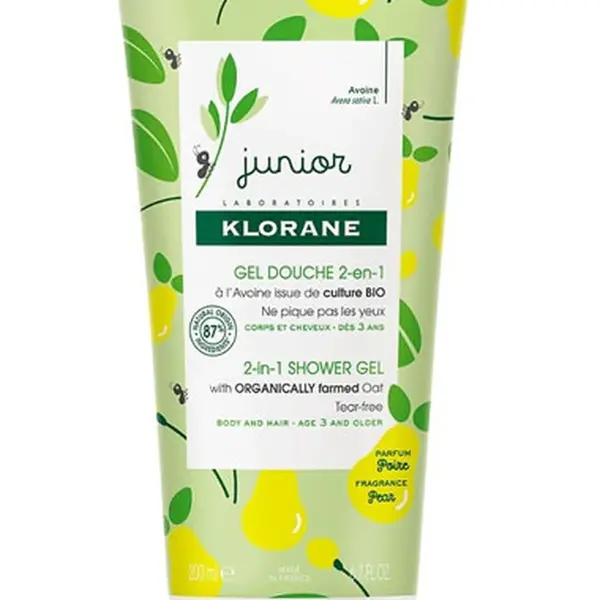Klorane Dětský sprchový gel na tělo a vlasy Hruška (2 in 1 Shower Gel) 200 ml