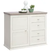 Hom`in KOMODA, šedá, bílá, 107,9/89,5/43 cm