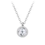 Preciosa Minimalistický ocelový náhrdelník Essential s kubickou zirkonií 7433 00