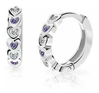 Cutie Jewellery Dětské kruhové náušnice z bílého zlata C3339-80-X-2 fialová
