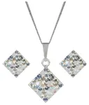 Evolution Group - Pavona Stříbrná souprava třpytivých šperků 39126.3 (náušnice, řetízek, přívěsek)