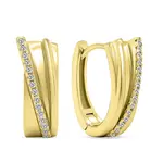 Brilio Silver Originální pozlacené kruhy se zirkony EA455Y