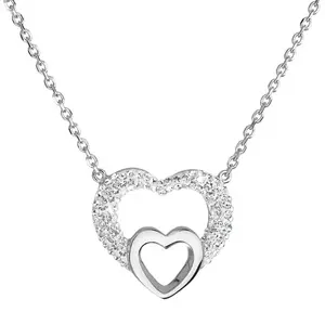 Evolution Group - Pavona Stříbrný náhrdelník srdce s krystaly Swarovski 32032.1