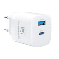 Nabíječka cestovní 3mk Hyper Charger 33W, GaN, 1x USB + 1x USB-C (PD), bílá