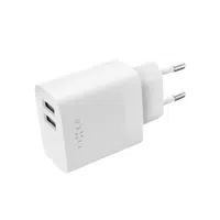 Síťová nabíječka FIXED s 2xUSB výstupem, 17W Smart Rapid Charge, bílá