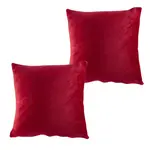 Sada 2 ks povlaků na polštářky z mikroplyše červené 40 x 40 cm