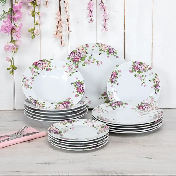 Porcelánová sada talířů BEAUTY 18 ks