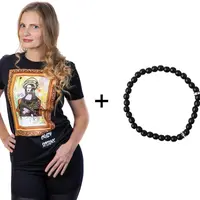 Tričko s krátkým rukávem Crazy Scissors Mona Lisa - černé, S + náramek Loréal Preciosa zdarma + dárek zdarma