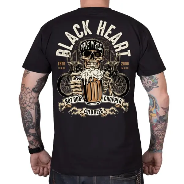 Triko BLACK HEART Beer Biker černá 3XL