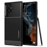 Ochranný kryt Spigen Rugged Armor pro Samsung Galaxy S22 ultra, černá