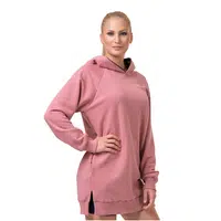 Dlouhá dámská mikina s kapucí Nebbia Everyday Hero 580 Old Rose XS