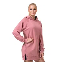 Dlouhá dámská mikina s kapucí Nebbia Everyday Hero 580 Old Rose XS