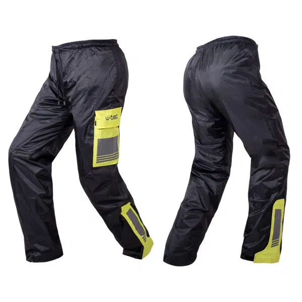 Pláštěnkové moto kalhoty W-TEC Colnari černá-fluo zelená M