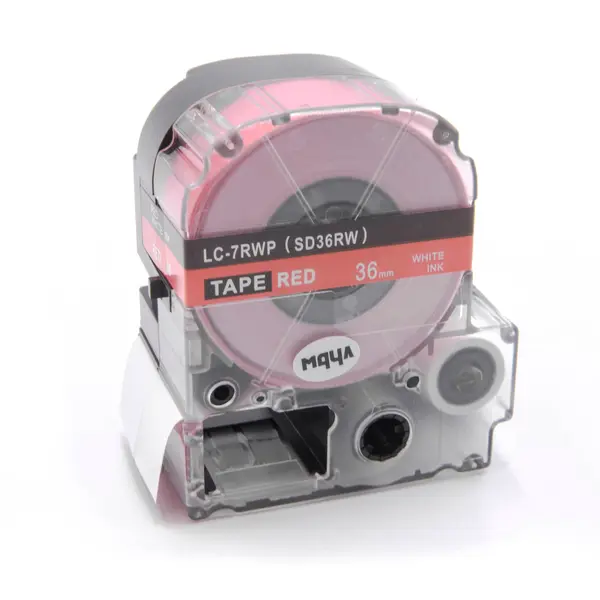 Epson LK-SD36RW, 36mm x 9m, bílý tisk / červený podklad, kompatibilní páska