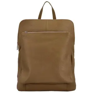 Dámský kožený batůžek/kabelka khaki - Delami Houtel