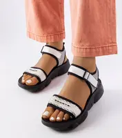 Gemre White and black women's sports sandals Faribault