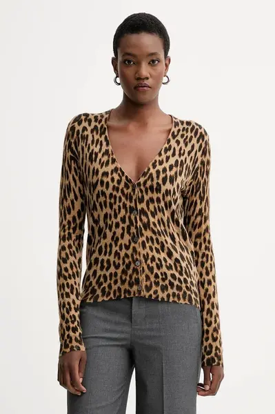 Kašmírový kardigan ZADIG&VOLTAIRE dámský, hnědá barva, KWCA01643