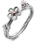 Hot Diamonds Stříbrný květinový prsten Forget me not DR214 51 mm