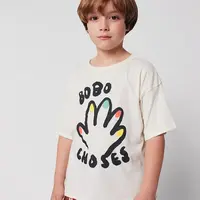 Dětské bavlněné tričko Bobo Choses High Five bílá barva, s potiskem, 225AC004