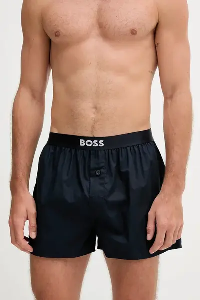 Bavlněné boxerky BOSS 2P Boxer Shorts EW 2-pack tmavomodrá barva, 50535781