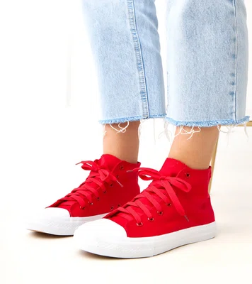marka niezdefiniowana Red High-top Sneakers Ghanem