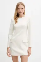 Šaty z vlněné směsi Armani Exchange béžová barva, mini, přiléhavé, XW000661 AF16142