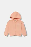 Dětská bavlněná mikina Guess oranžová barva, s kapucí, s aplikací, K5YQ05 KAD74