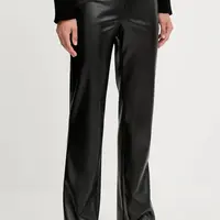 Kalhoty Ermanno Firenze dámské, černá barva, medium waist, 57TP037E5B