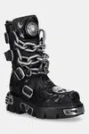 Kožené workery New Rock dámské, černá barva, na platformě, M-727-S5