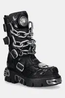 Kožené workery New Rock dámské, černá barva, na platformě, M-727-S5
