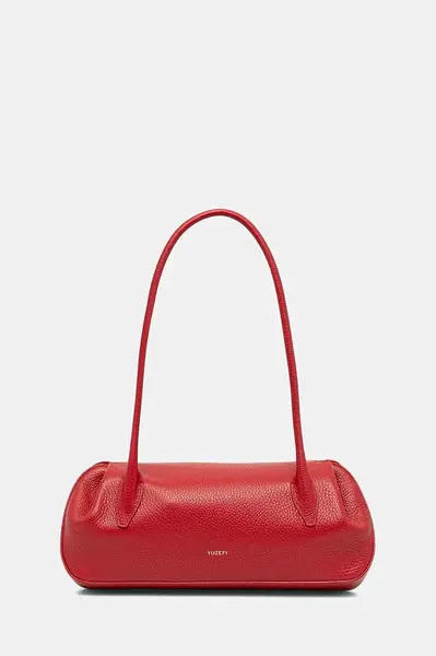 Kožená kabelka Yuzefi OYSTER červená barva, YUZPF25-HB-OYSB-L060
