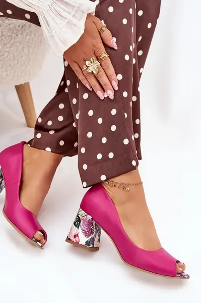 Boto Kožené lodičky se zdobeným podpatkem Fuchsie Lewski Shoes