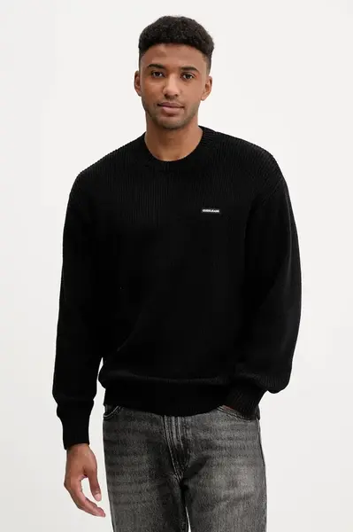 Bavlněný svetr Guess Jeans pánský, černá barva, M5YR25 Z3HM1