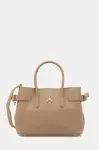 Kožená kabelka Patrizia Pepe béžová barva, 8B0282 L162
