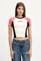 Tričko Guess Originals dámské, béžová barva, W5YR44 Z2YJ2