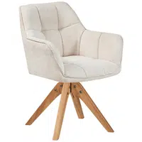 MID.YOU ŽIDLE S PODRUČKAMI, splétaný textil, krémová