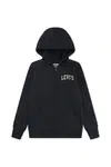 Dětská mikina Levi's LEGENDARY FULL ZIP HOODIE černá barva, s kapucí, s potiskem, 9EN722