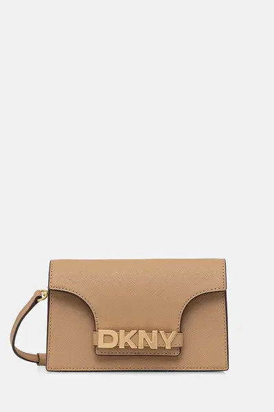 Kožená kabelka Dkny béžová barva, R435OG58