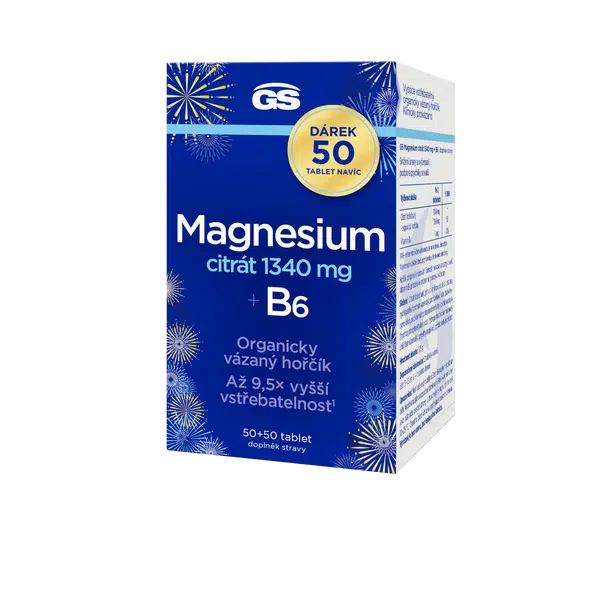 GS Magnesium citrát 1340 mg + B6 100 tablet