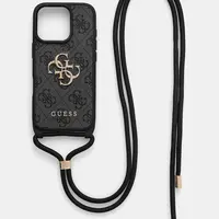 Obal na telefon Guess iPhone 16 Pro černá barva, GUHCP16LP4GMGCRK