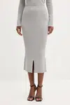Sukně Twinset šedá barva, midi, 252LI3CBB